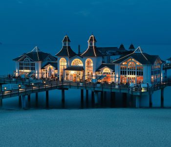 resort, beach, seaside resort, restaurant, sea bridge, sellin, nature, baltic sea, rügen, architecture, pier